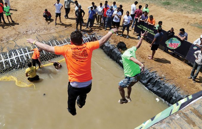 Cliff Jump obstacle at a Desi Warrior event