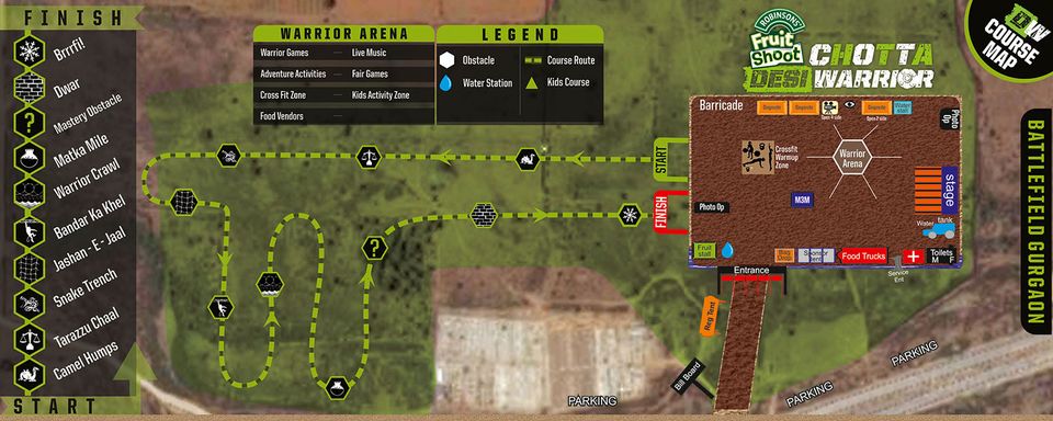 Kids course map, Battlefield Gurgaon, 11 October 2015