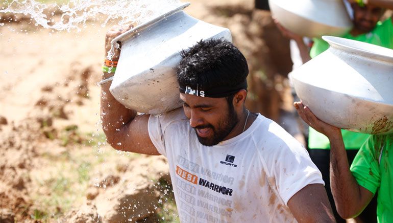 Matka Mile obstacle at a Desi Warrior event