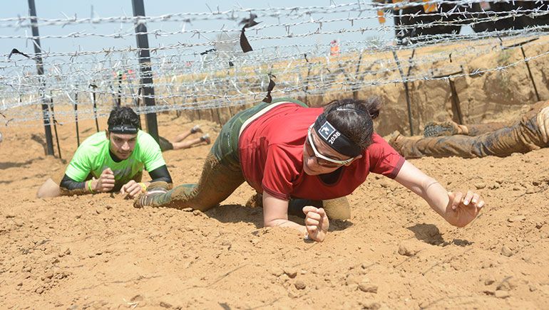 Warrior Crawl obstacle at a Desi Warrior event